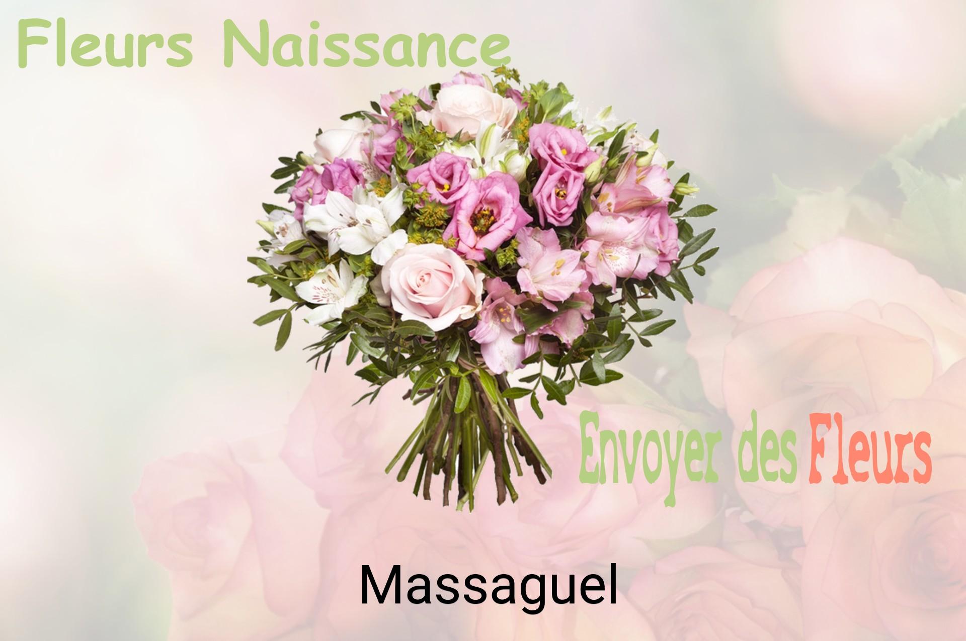 Bouquet de fleurs de naissance livré à Massaguel