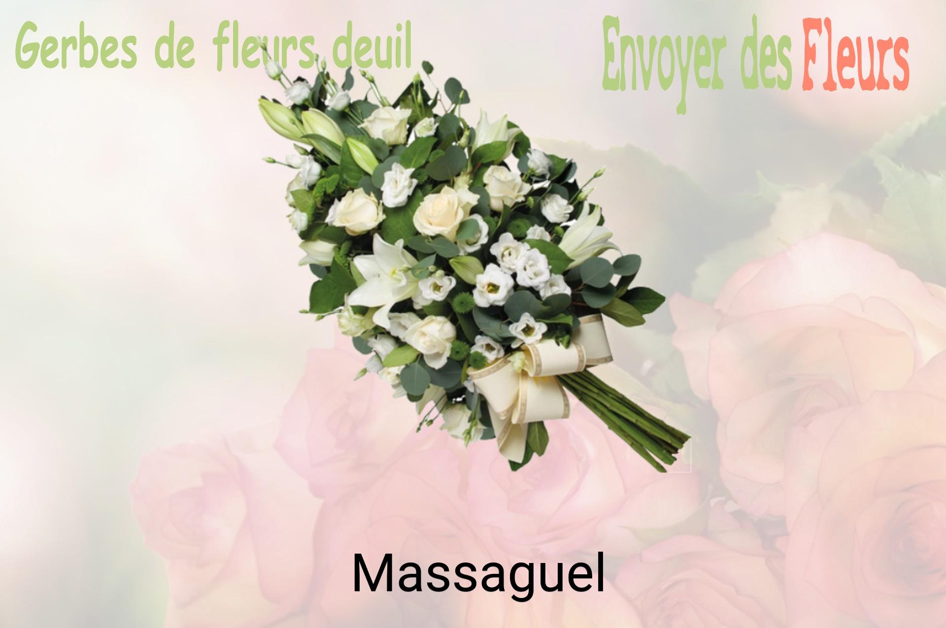 Gerbe de fleurs de deuil livrée à Massaguel